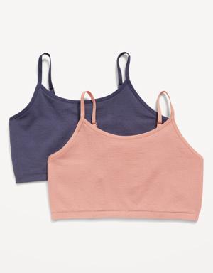 Old Navy Seamless Rib-Knit Cami Bra 2-Pack for Girls blue