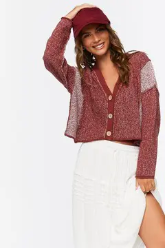 Forever 21 Forever 21 Cropped Cardigan Sweater Rosewater. 2