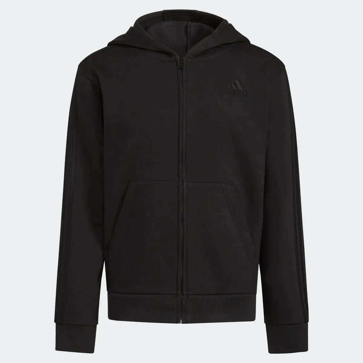 Adidas Zip Front Essential Hooded Fleece Jacket. 3