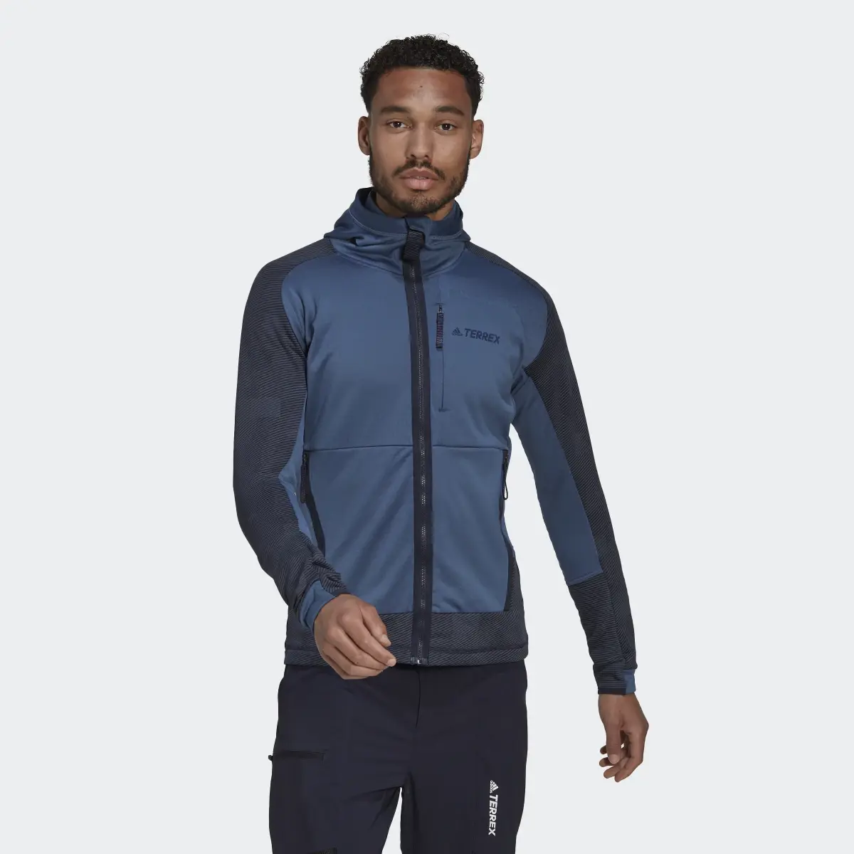 Adidas Terrex Tech Flooce Hooded Hiking Fleece Jacket. 2