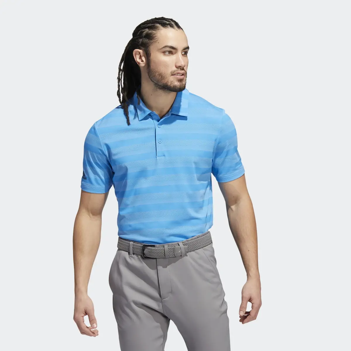 Adidas Two-Color Striped Polo Shirt. 2