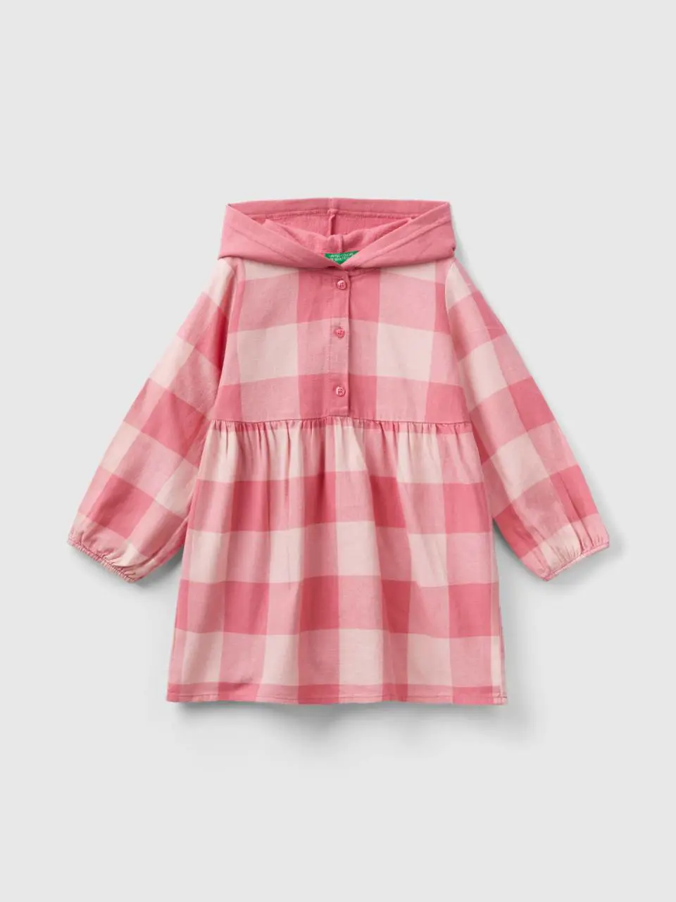 Benetton plaid dress with hood. 1