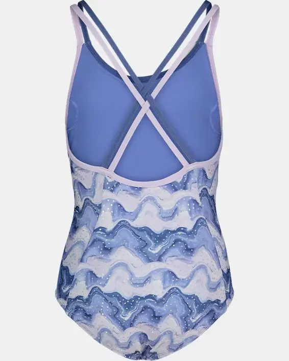 Under Armour Little Girls' UA Mixing Waves One-Piece Swimsuit. 2