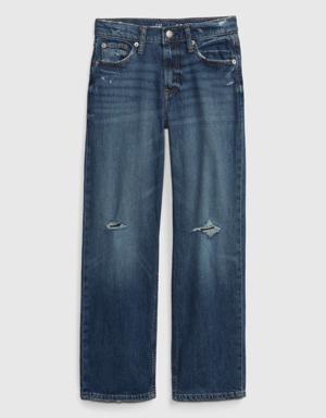 Kids High Rise '90s Loose Jeans blue