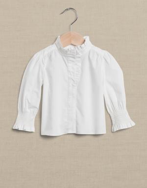 Harper Ruffle Shirt for Baby + Toddler white