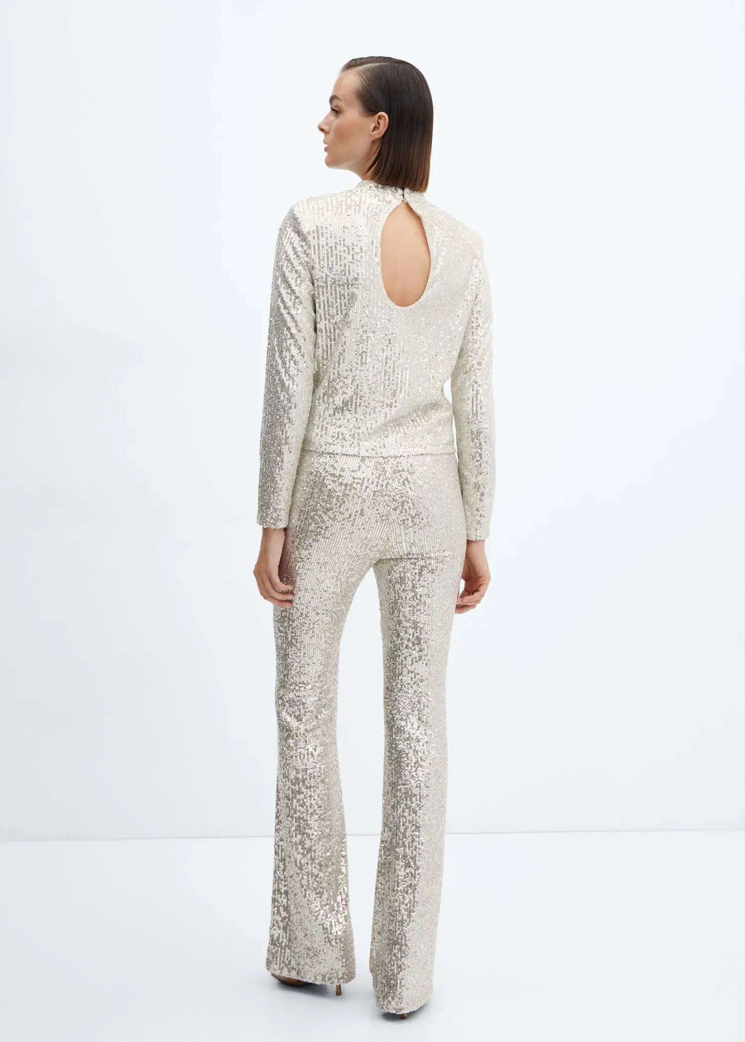 Mango Sequin flared trousers. 3