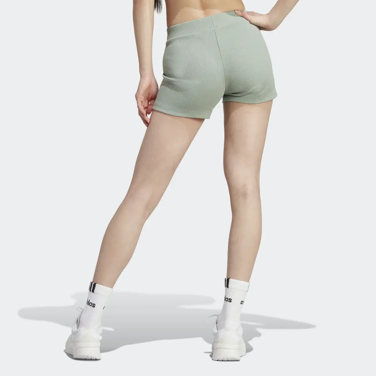 Adidas Lounge Rib Booty Shorts. 2