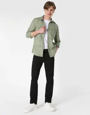 Colins Slim Fit Kareli Yeşil Erkek Uzun Kol Gömlek. 3 Colins Slim Fit Kareli Yeşil Erkek Uzun Kol Gömlek. 3