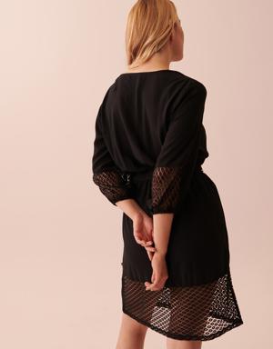 Long Sleeve Dress with Crochet Detail