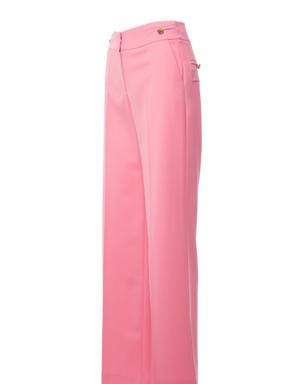 Pink Trousers with Gold Button Detail Flato Pockets