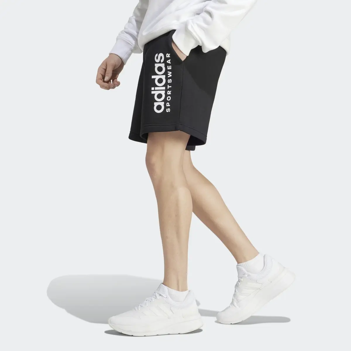 Adidas All SZN Fleece Graphic Shorts. 2