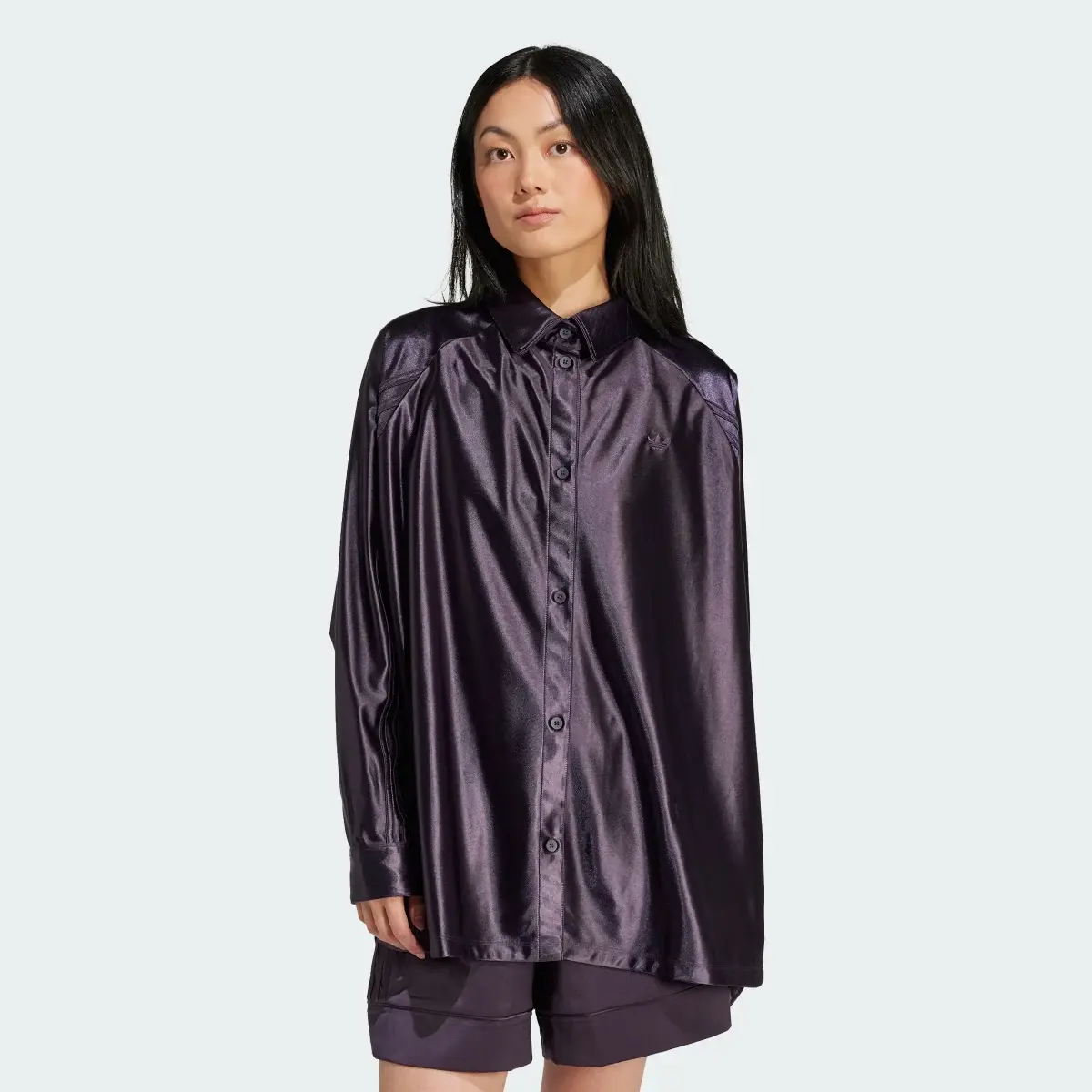 Adidas Oversized Satin Shirt. 2