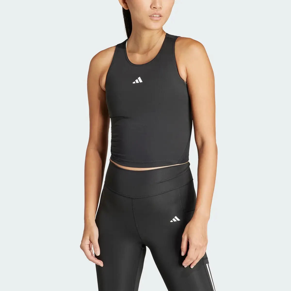 Adidas Branded Mesh Crop Tank Top. 1