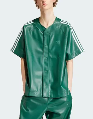 Faux Leather Adicolor 3-Stripes Baseball Shirt