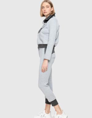 Zippered Stand Gray Top