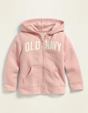 Old Navy Unisex Logo-Graphic Zip Hoodie for Toddler pink