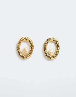 Pearl-bead hoops earrings