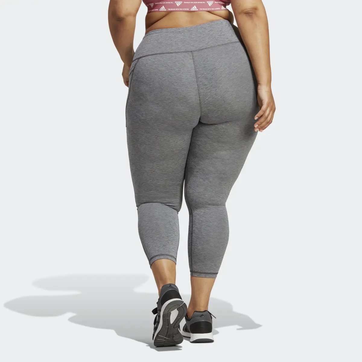 Adidas Optime Stash Pocket Training 7/8 Leggings (Plus Size). 2