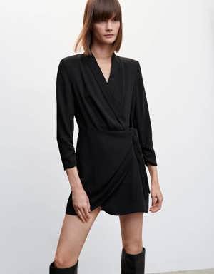 Knotted wrap dress