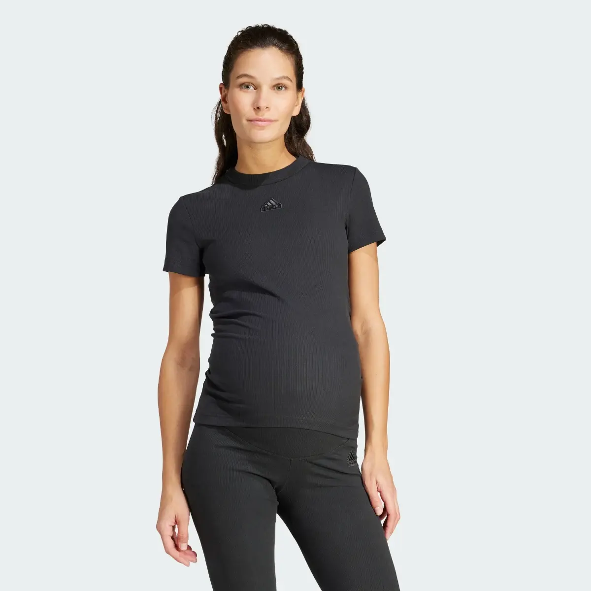 Adidas Ribbed Fitted T-Shirt (Maternity). 2