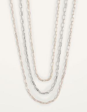 Mixed-Metal Chain Link Necklace 3-Pack for Women