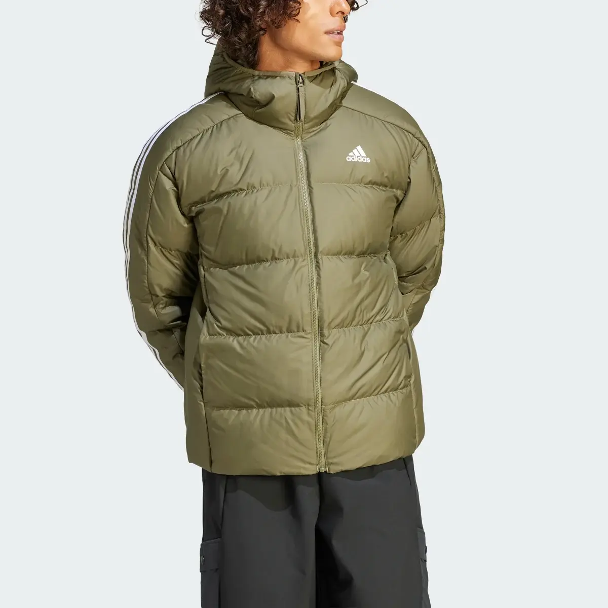 Adidas Essentials Midweight Down Hooded Jacket. 1