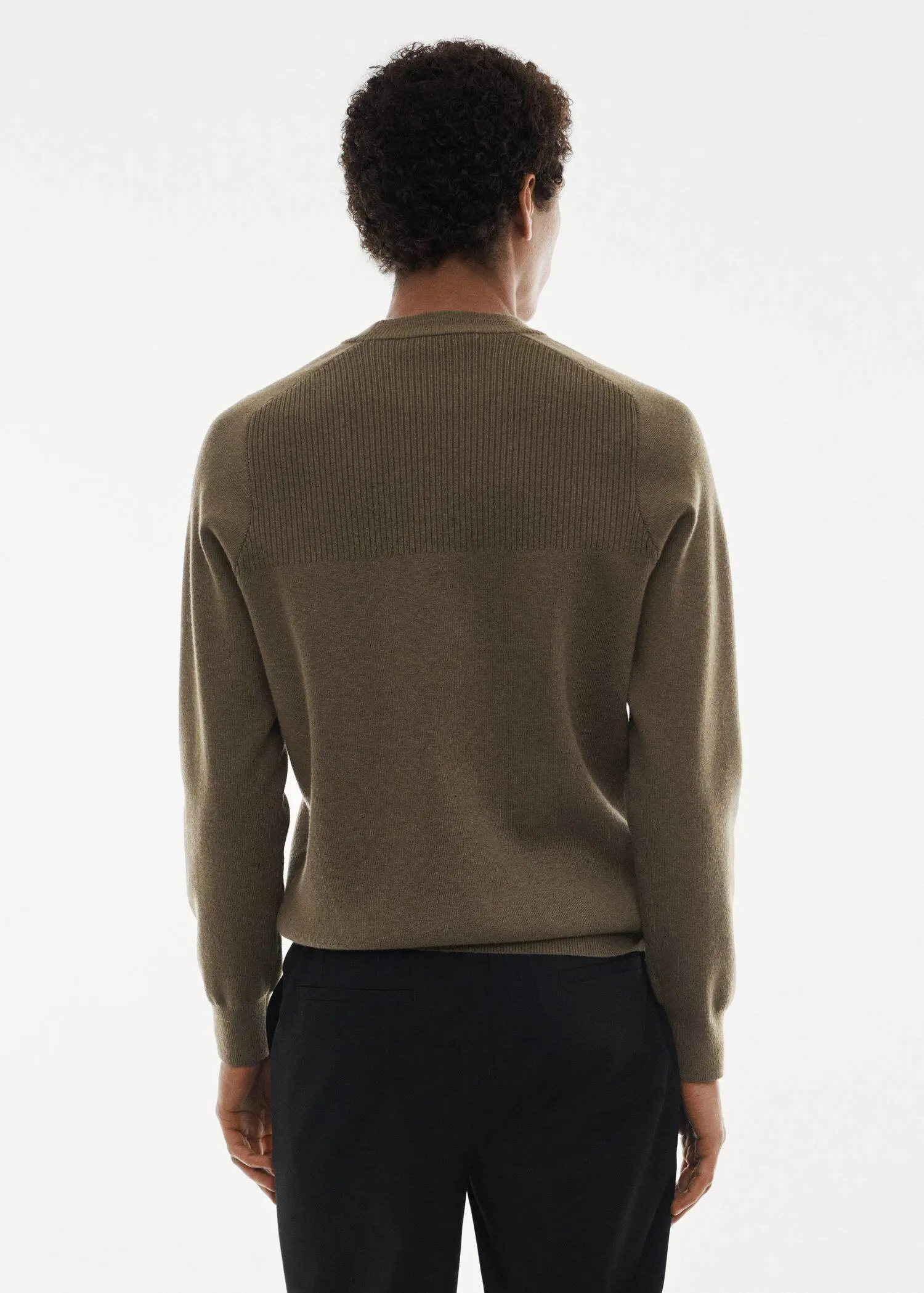 Mango Stretch sweater with ribbed detail. 3