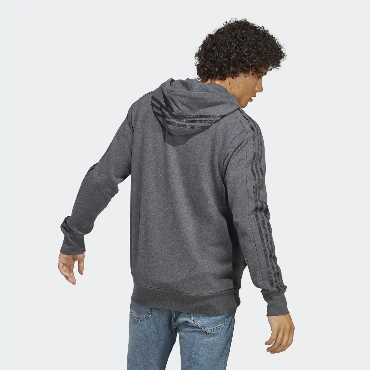 Adidas Essentials French Terry 3-Stripes Full-Zip Hoodie. 3