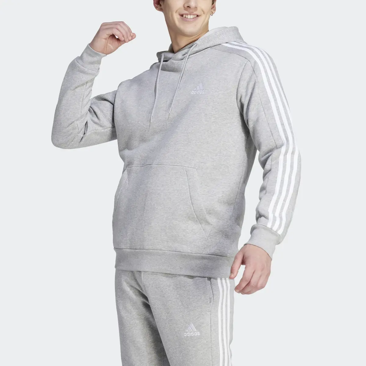 Adidas Essentials Fleece 3-Stripes Hoodie. 1