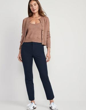 High-Waisted Pixie Straight Ankle Pants blue