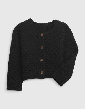 Baby Crochet Cardigan black