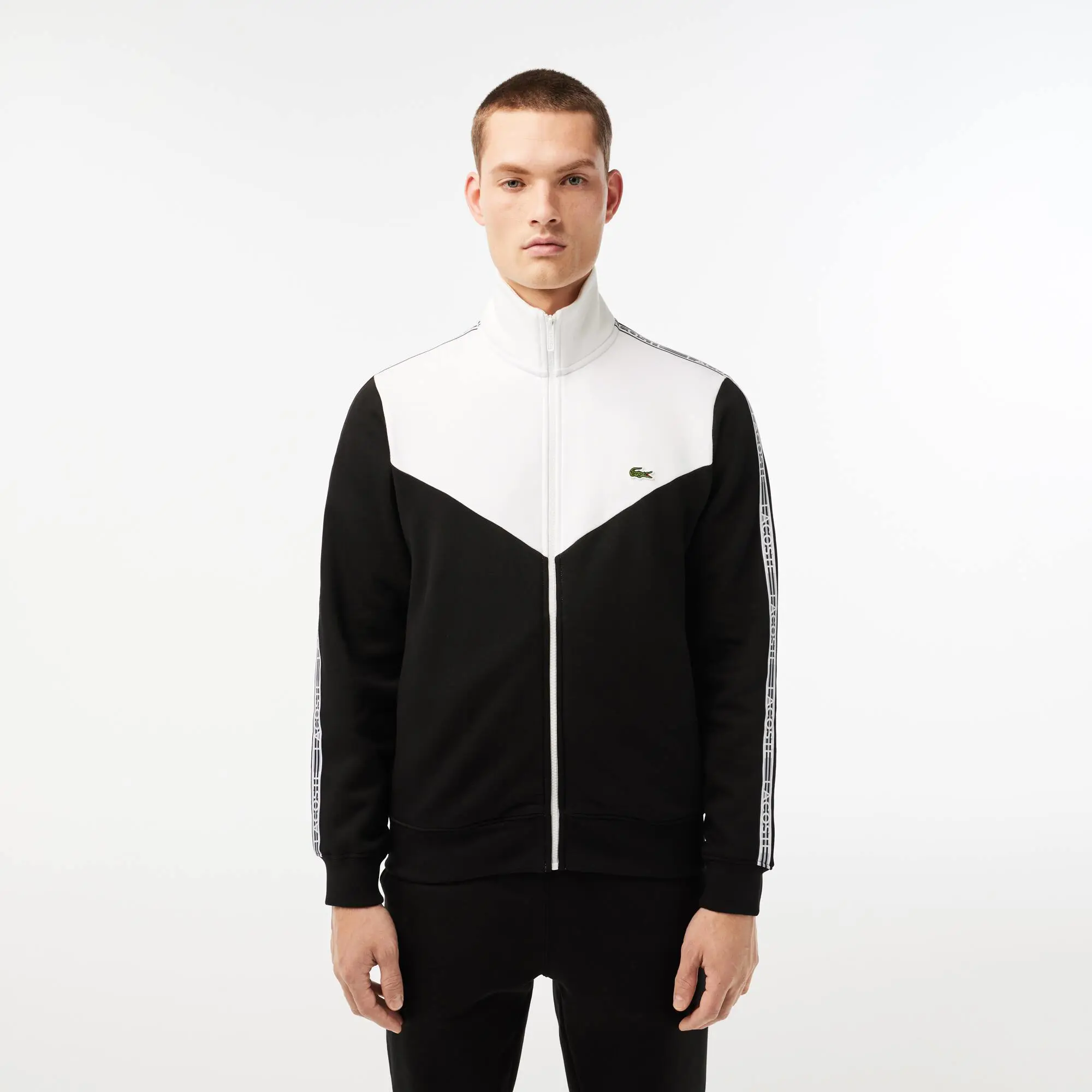 Lacoste Sweatshirt Jogger com zip classic fit Lacoste Colorblock para homem. 1