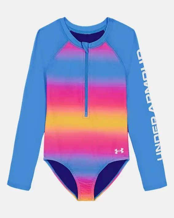 Under Armour Toddler Girls' UA Ombre Zip-Up Long Sleeve Paddlesuit. 1