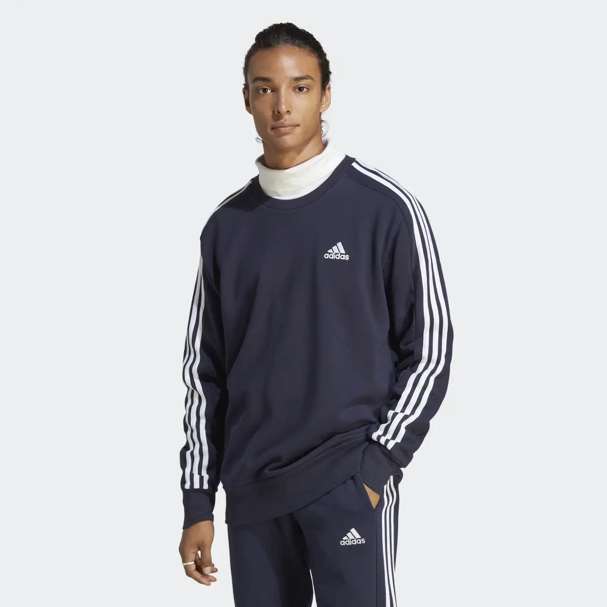 Adidas Sweat-shirt à 3 bandes en molleton Essentials. 2