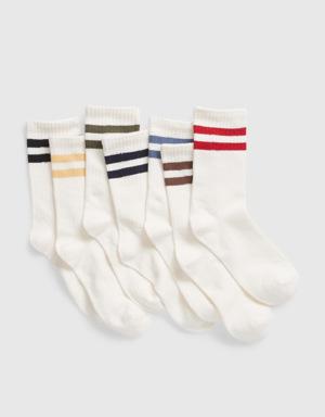 Kids Organic Cotton Stripe Crew Socks (7-Pack) multi