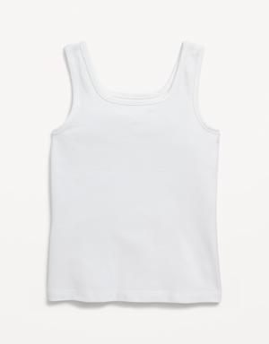 Fitted Tank Top for Girls white
