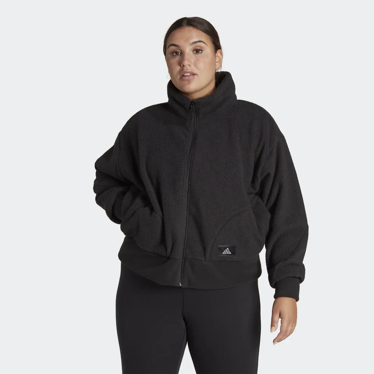 Adidas Holidayz Sherpa Jacket (Plus Size). 2