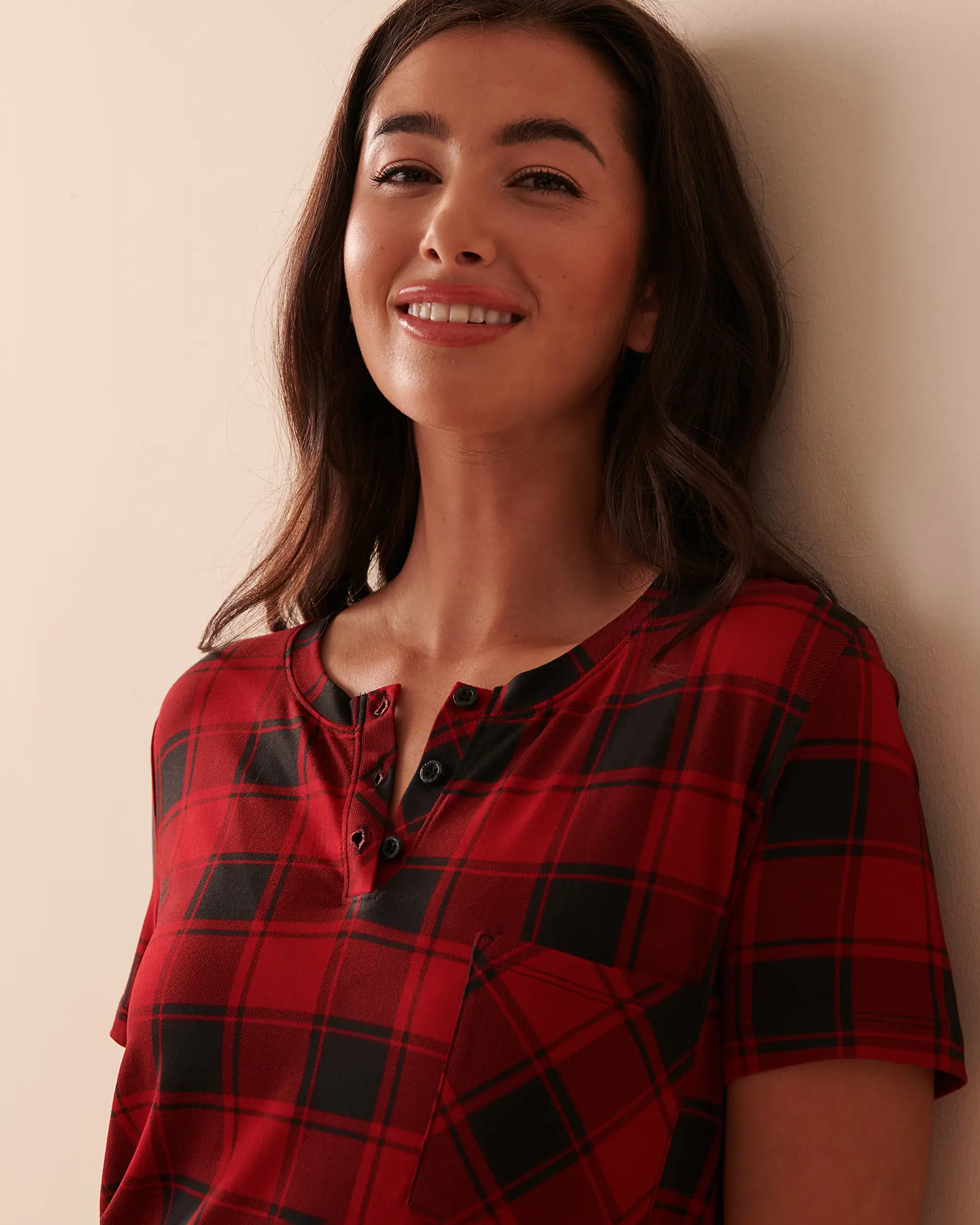 La Vie en Rose Buffalo Plaid Super Soft Sleepshirt. 3