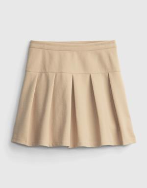 Kids Uniform Pleated Skirt beige