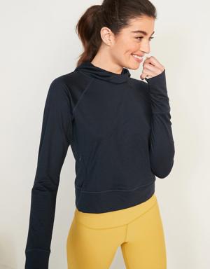 CozeCore Cropped Performance Hoodie blue