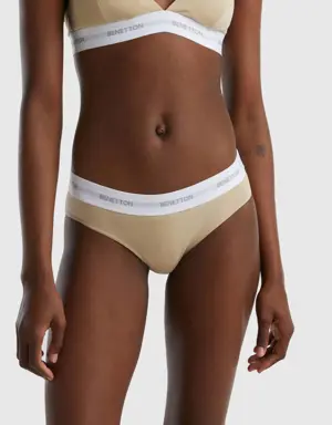 beige underwear in stretch organic cotton