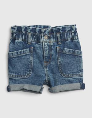 Toddler Just Like Mom Denim Shorts with Washwell blue