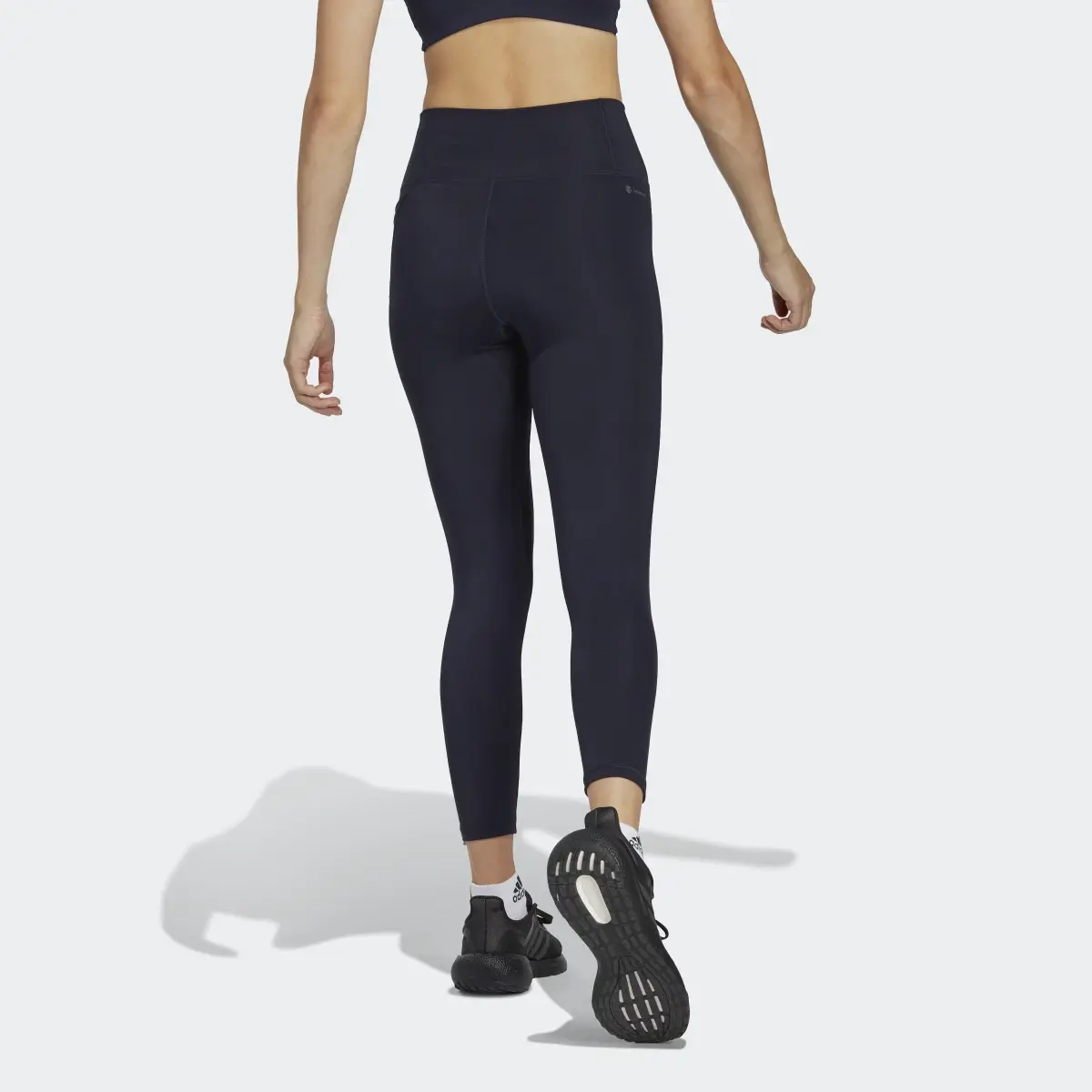 Adidas Optime Stash Pocket High-Waisted 7/8 Leggings. 2