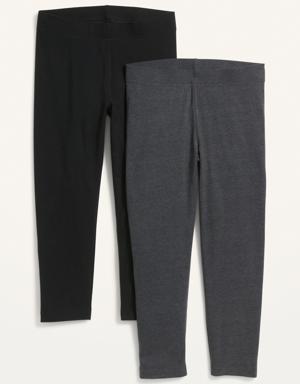 High-Waisted Cropped Leggings 2-Pack For Women gray