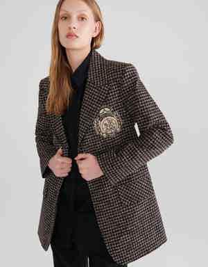 Coat of Arms Patterned Women's Jacket