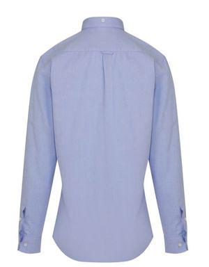 Mavi Slim Fit Düz 100% Pamuk Uzun Kol Gömlek