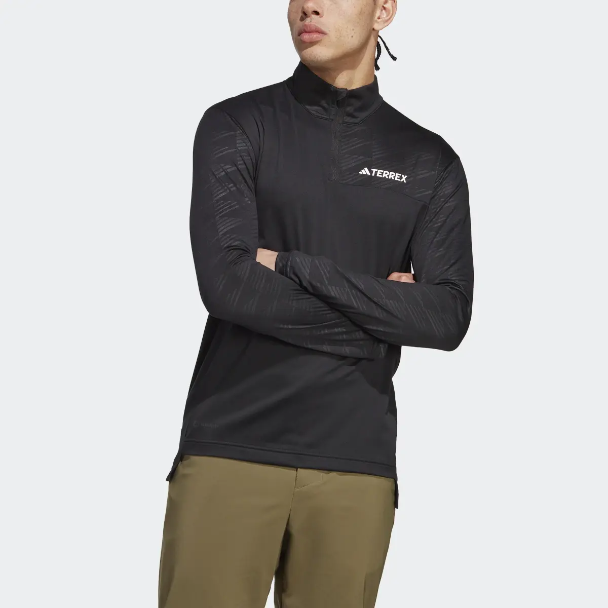 Adidas T-shirt manches longues à demi-zip Terrex Multi. 1