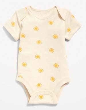 Unisex Short-Sleeve Printed Bodysuit for Baby yellow