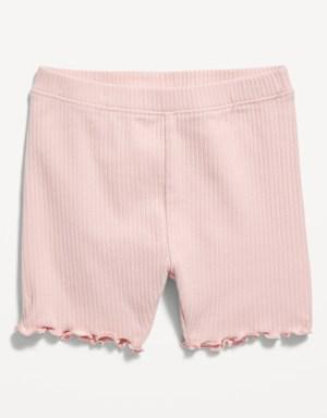 Rib-Knit Biker Shorts for Toddler Girls pink