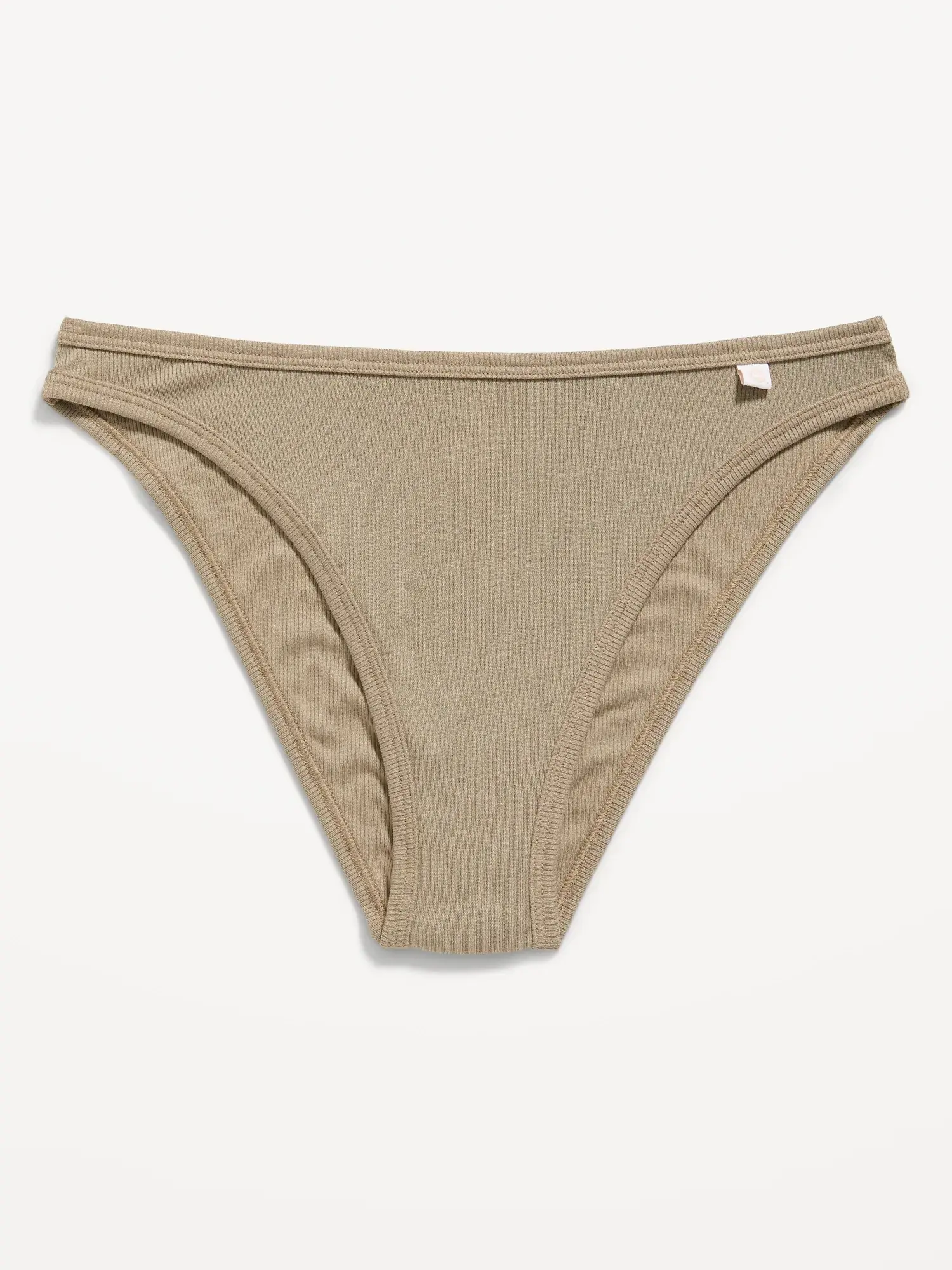 Old Navy High-Waisted French-Cut Rib-Knit Bikini Underwear for Women beige. 1